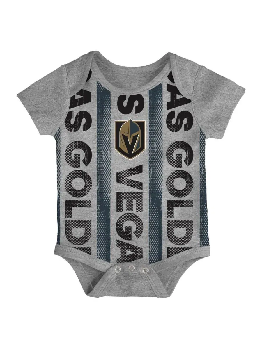 Комплект из 3 бодиков для мальчиков и девочек с символикой команды Vegas Golden Knights "Loyal — изображение 4 из 4, черный