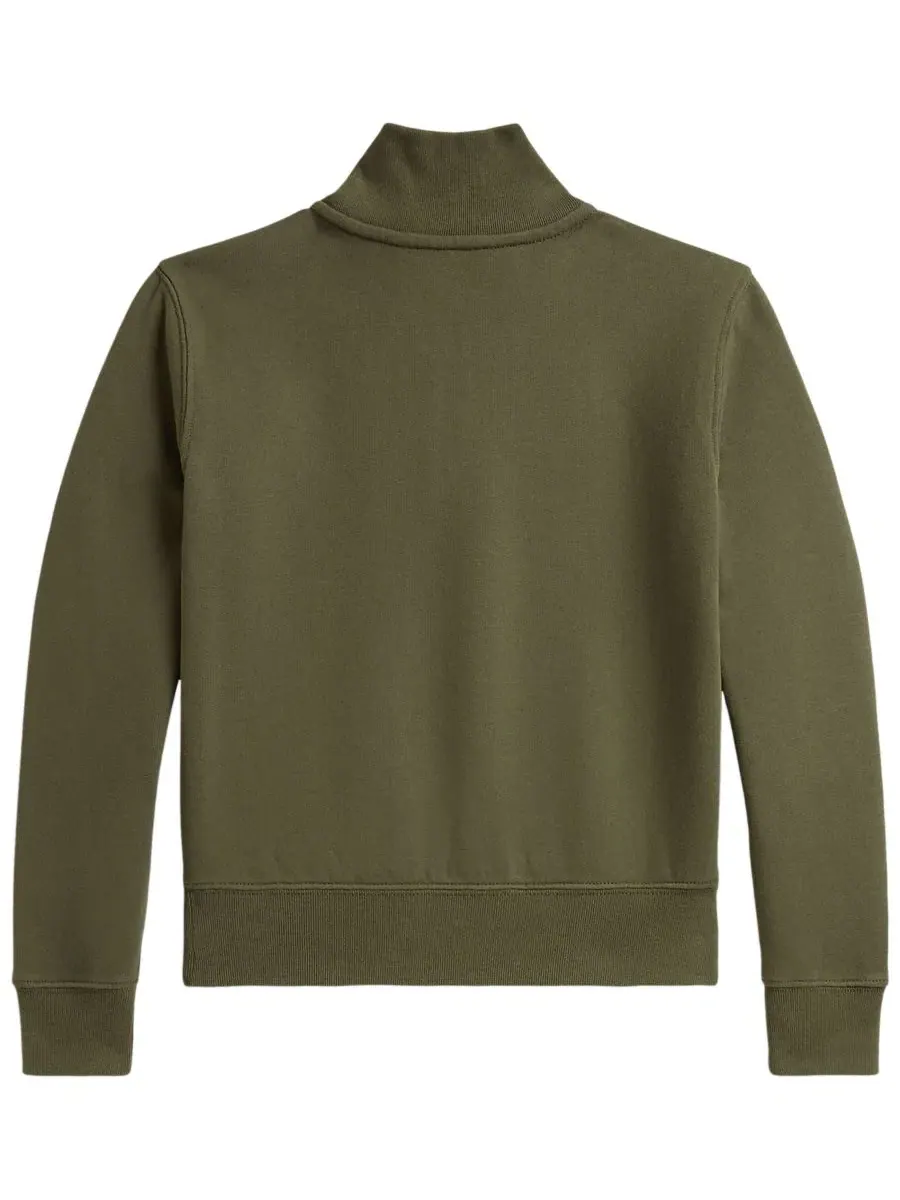 Свитшот с длинным рукавом, quarter-zip, с вышивкой Polo Ralph Lauren — изображение 2 из 9, оливковый