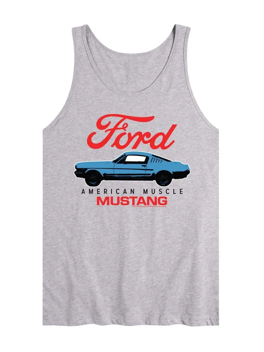 Мужская майка без рукавов с графическим принтом Ford American Muscle Mustang Airwaves — изображение 1 из 3, приглушенный