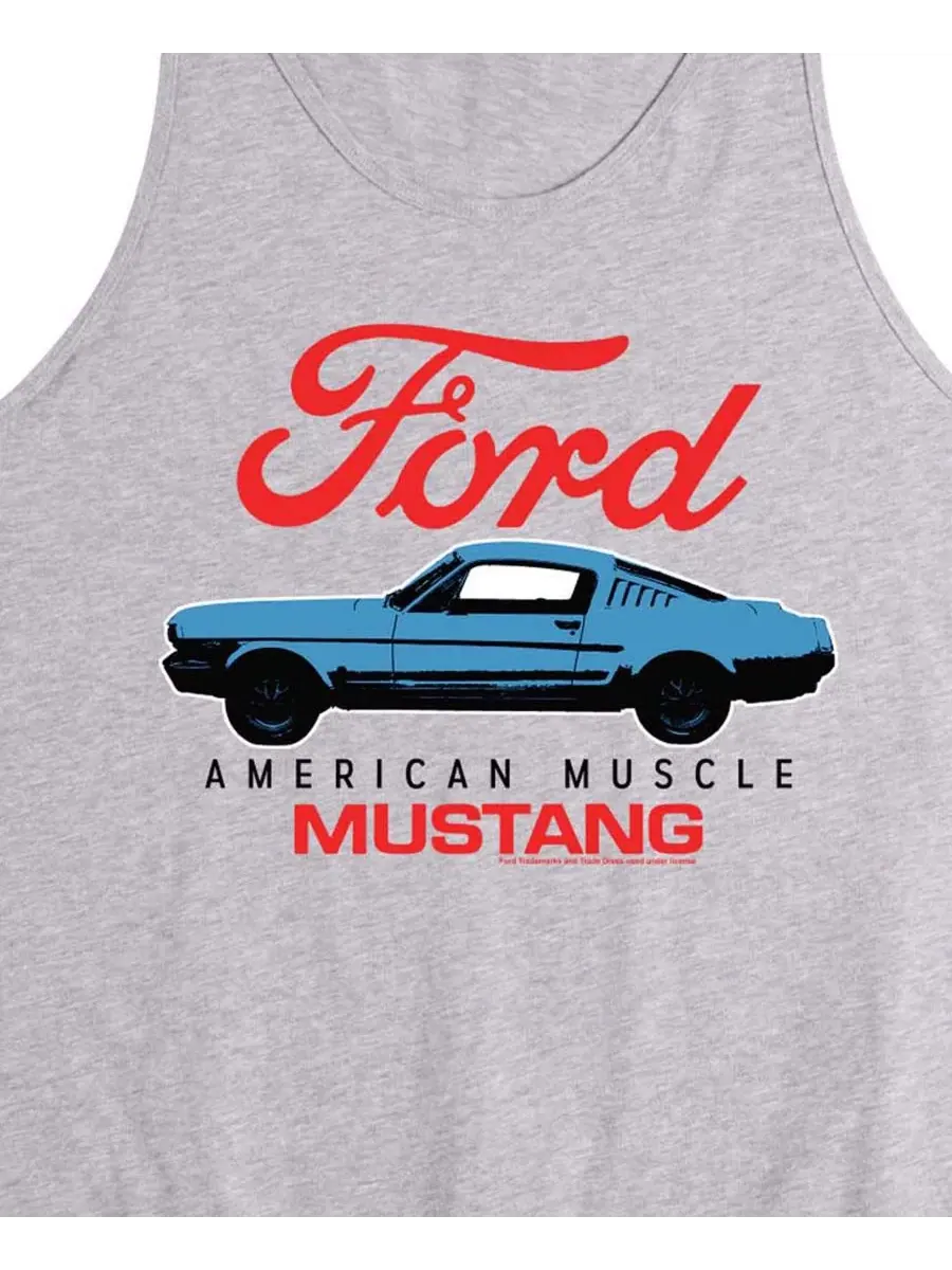 Мужская майка без рукавов с графическим принтом Ford American Muscle Mustang Airwaves — изображение 3 из 3, приглушенный