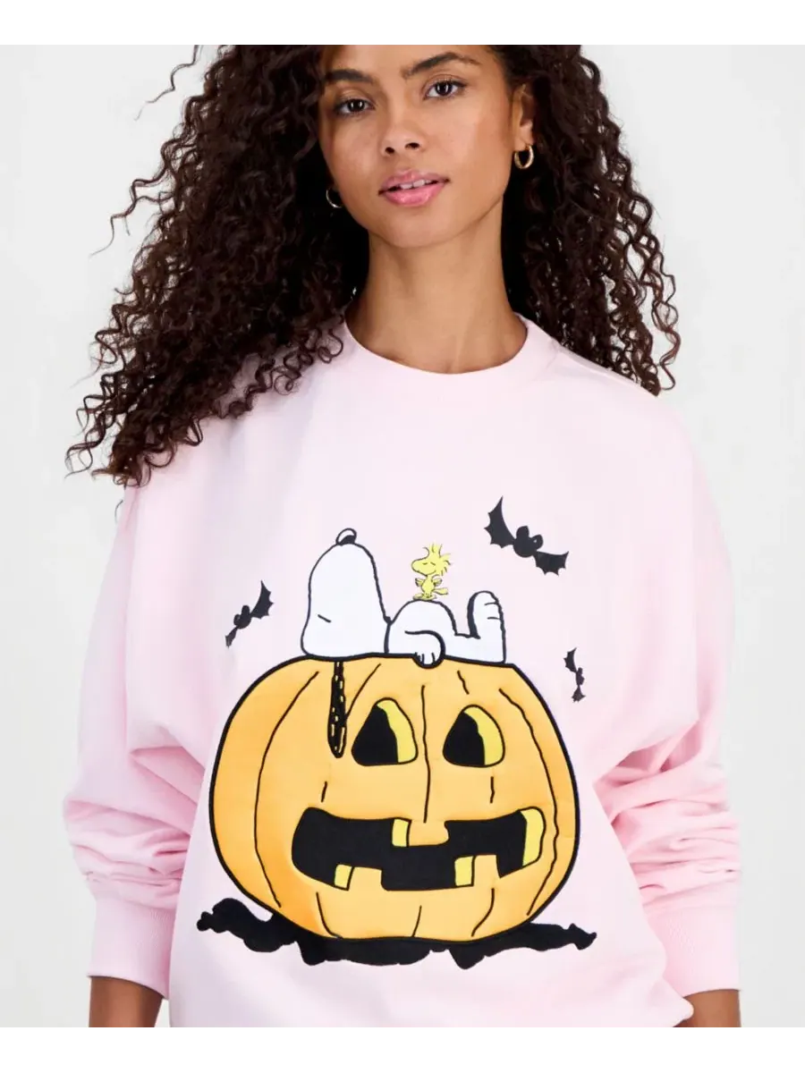 Свитшот с вышивкой Snoopy Pumpkin Peanuts — изображение 3 из 4, розовый