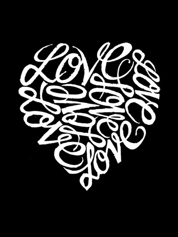 Женская футболка с длинным рукавом и надписью Word Art Curve Heart La Pop Art — изображение 3 из 3, черный