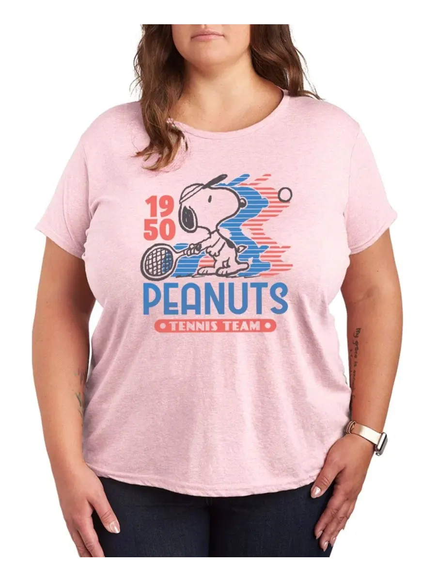 Футболка с длинным рукавом Snoopy Tennis Team Plus Size Hybrid Apparel