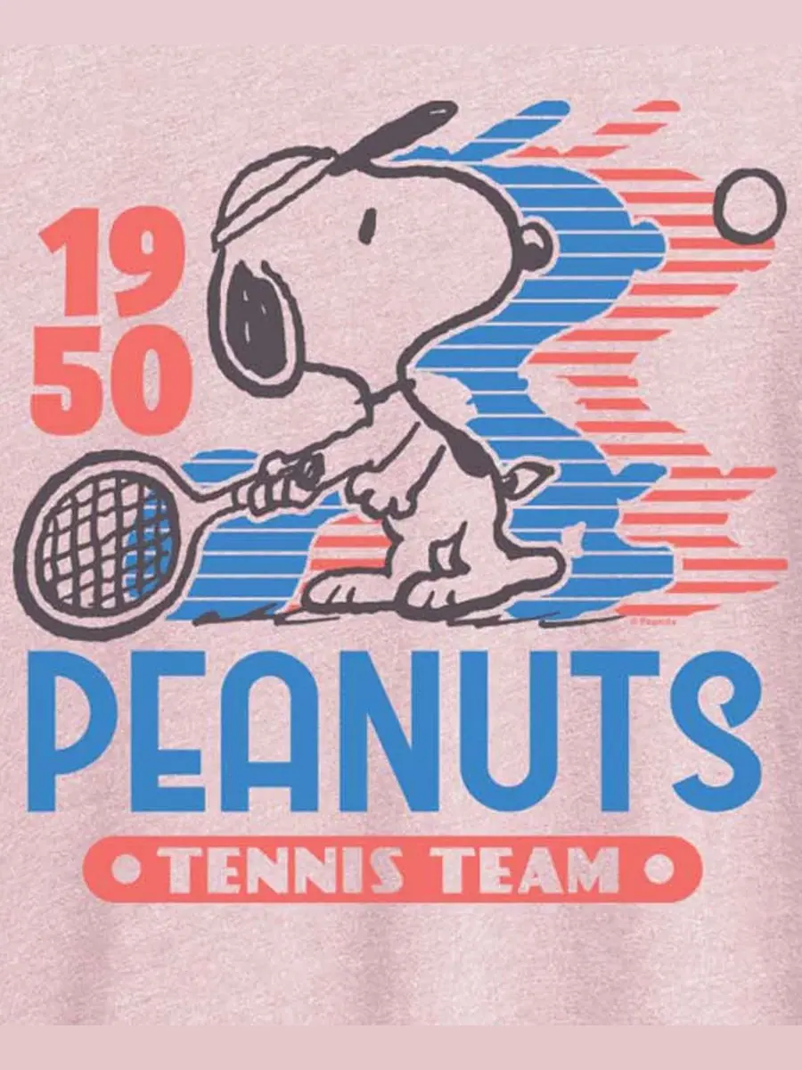 Футболка с длинным рукавом Snoopy Tennis Team Plus Size Hybrid Apparel — изображение 3 из 3, розовый