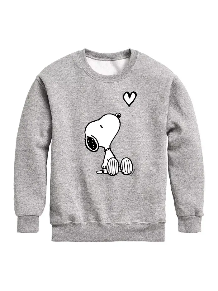 Свитшот для мальчиков с принтом Snoopy и сердцем Peanuts — изображение 1 из 3, серый