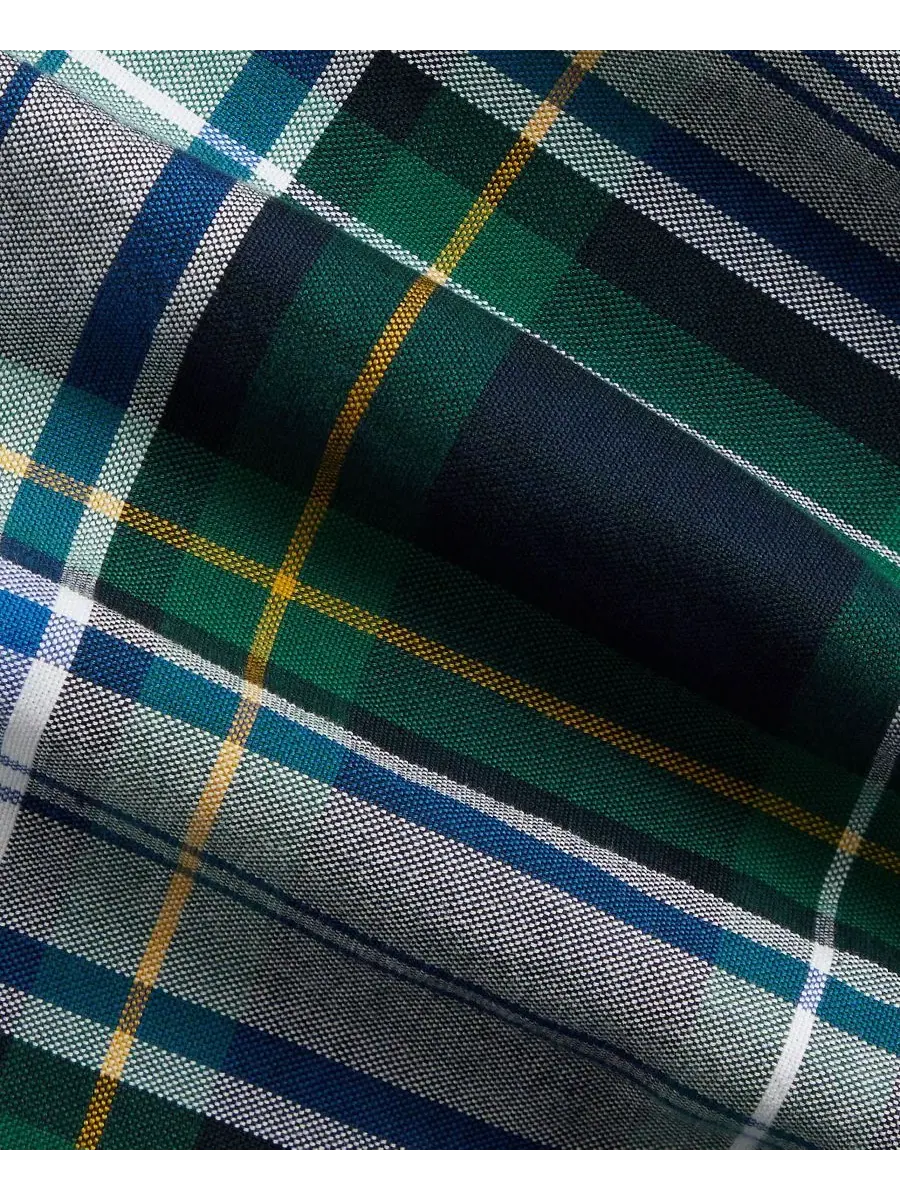 Боди для младенца из хлопковой оксфордской ткани в клетку Polo Ralph Lauren — изображение 3 из 3, белый зеленый мульти