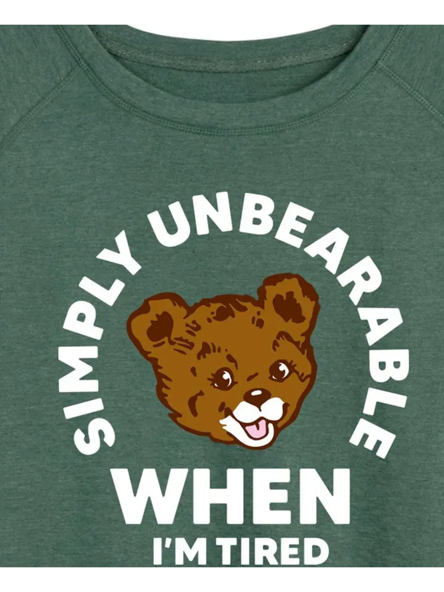 Футболка с длинным рукавом из французского футера с принтом Tired Simply Unbearable Hybrid Apparel — изображение 2 из 3