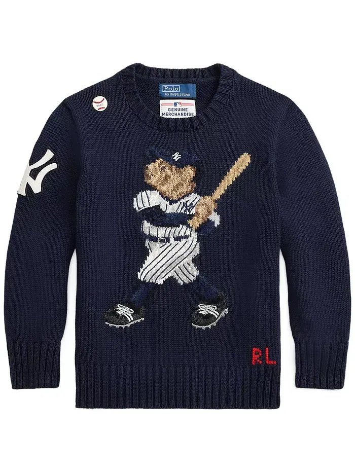 Мальчики и девочки 2T-7 Yankees Bear свитер с длинными рукавами Polo Ralph Lauren