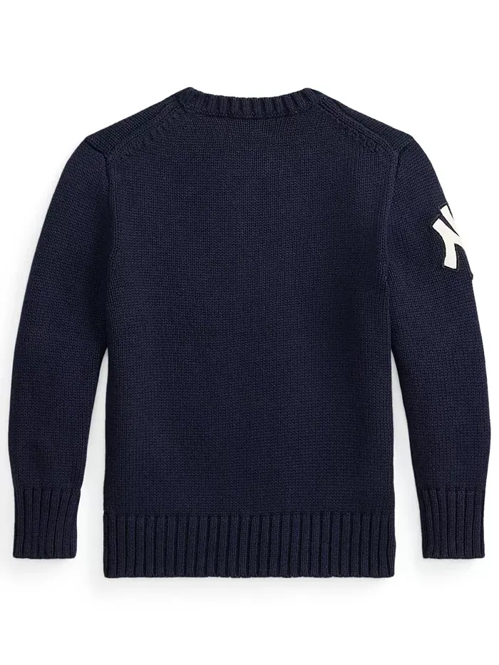 Мальчики и девочки 2T-7 Yankees Bear свитер с длинными рукавами Polo Ralph Lauren — изображение 2 из 3, синий