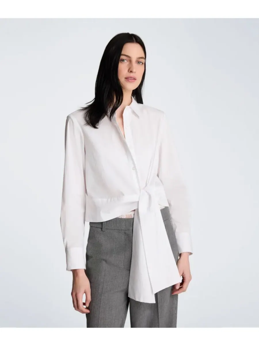 Женская рубашка с воротником и длинными рукавами Kenneth Cole — изображение 3 из 5, белый