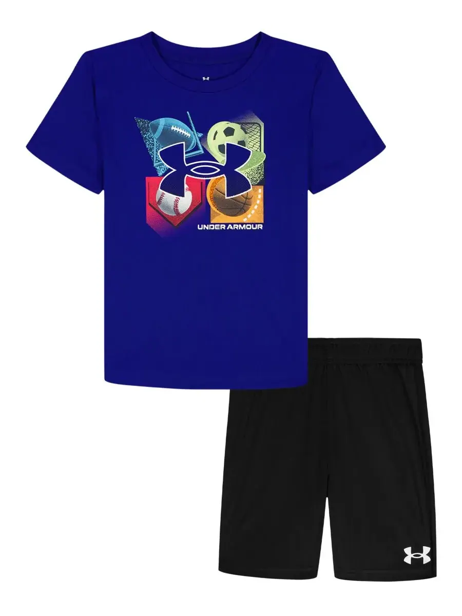 Детский комплект из футболки и шорт Tech 4Baller (2T-7), размер 2T Under Armour