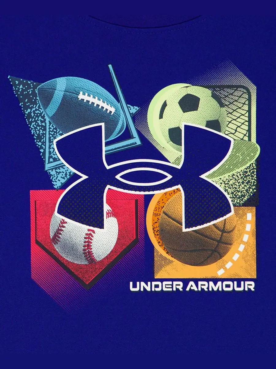 Детский комплект из футболки и шорт Tech 4Baller (2T-7), размер 2T Under Armour — изображение 6 из 6, синий/черный