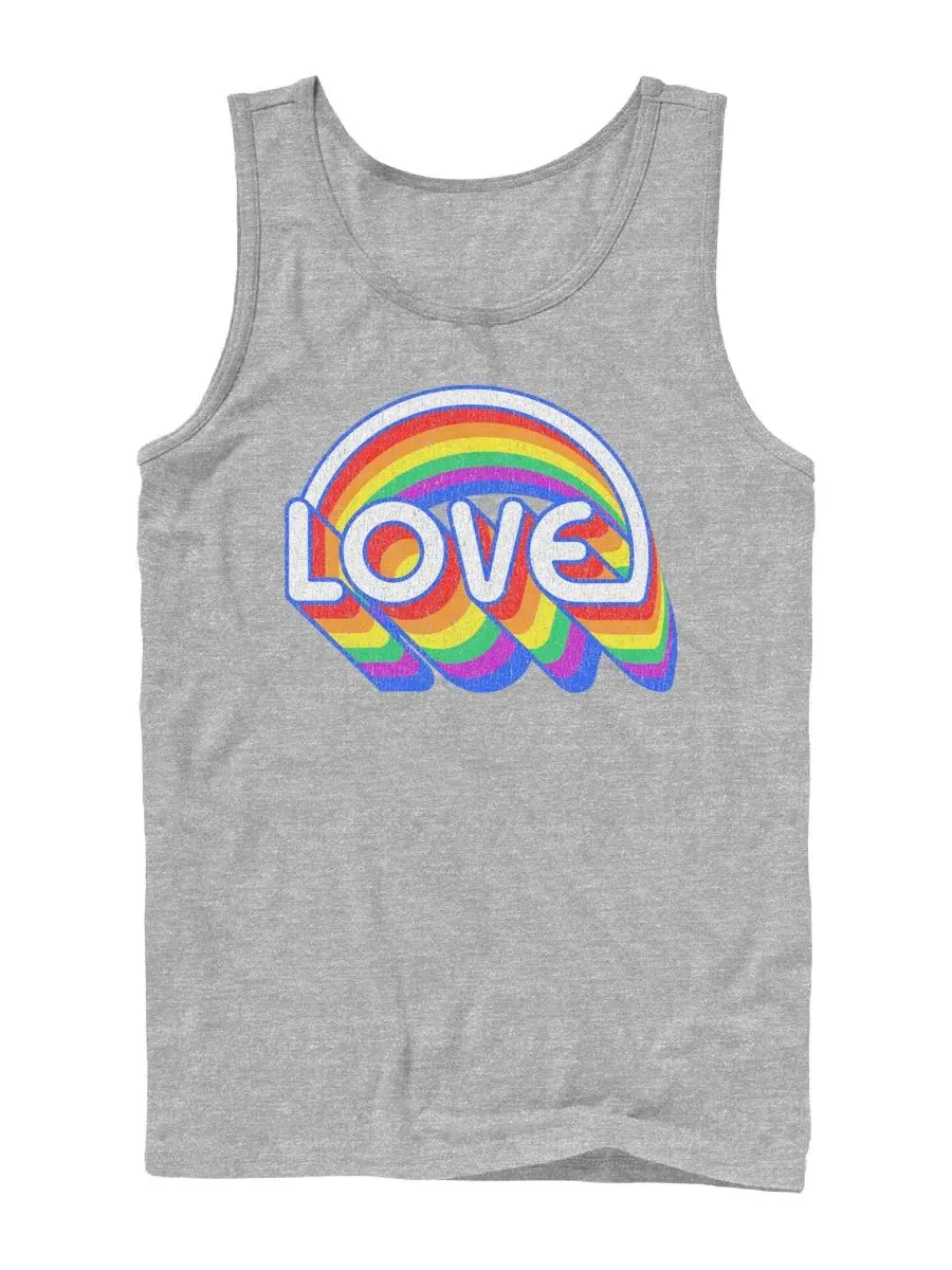 Майка без рукавов с принтом Rainbow Love Design By Humans — изображение 1 из 3, приглушенный