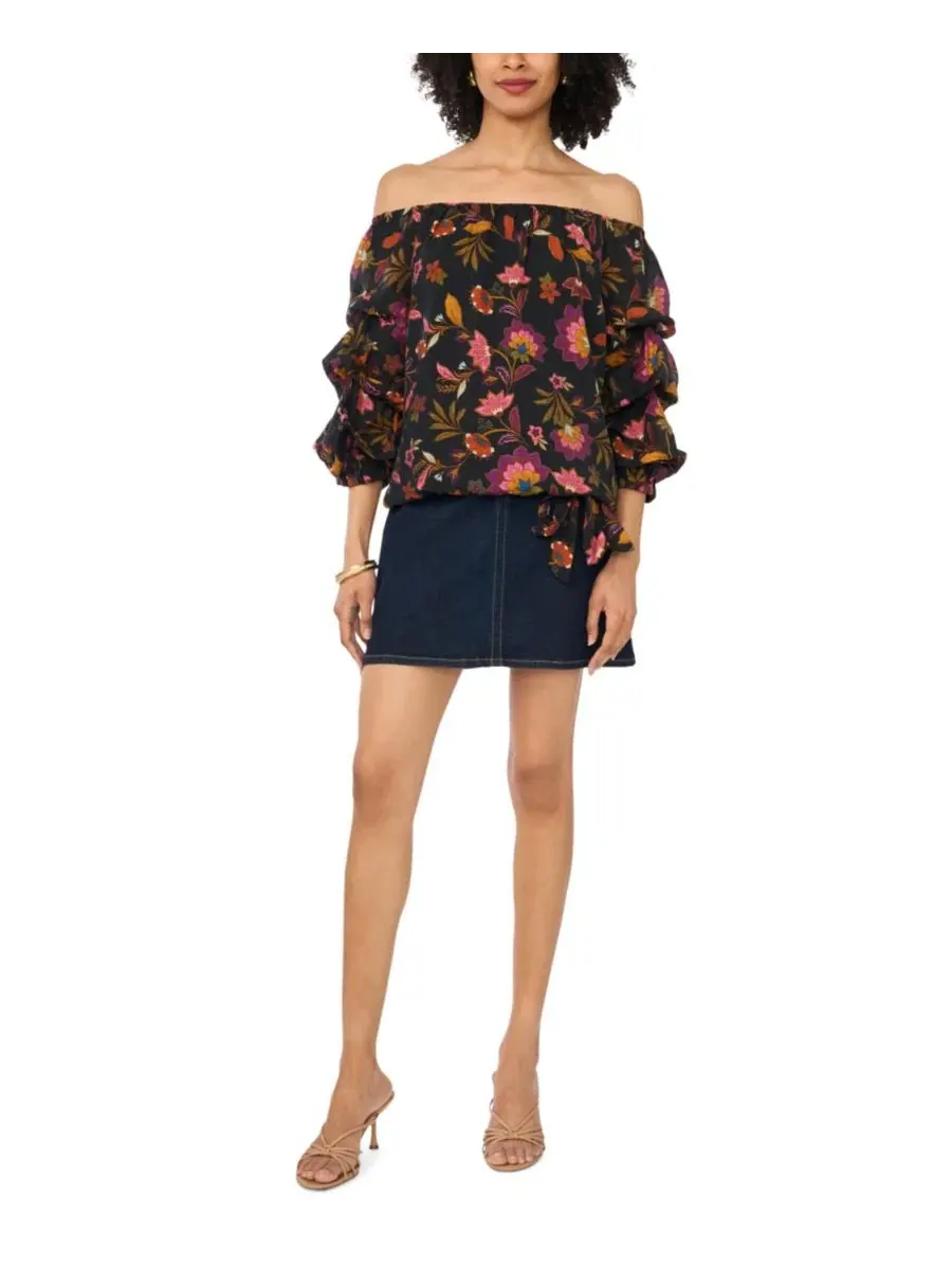 Топ с открытыми плечами и рукавами-фонариками, модель Off-The-Shoulder Bubble-Sleeve Vince Camuto — изображение 2 из 5