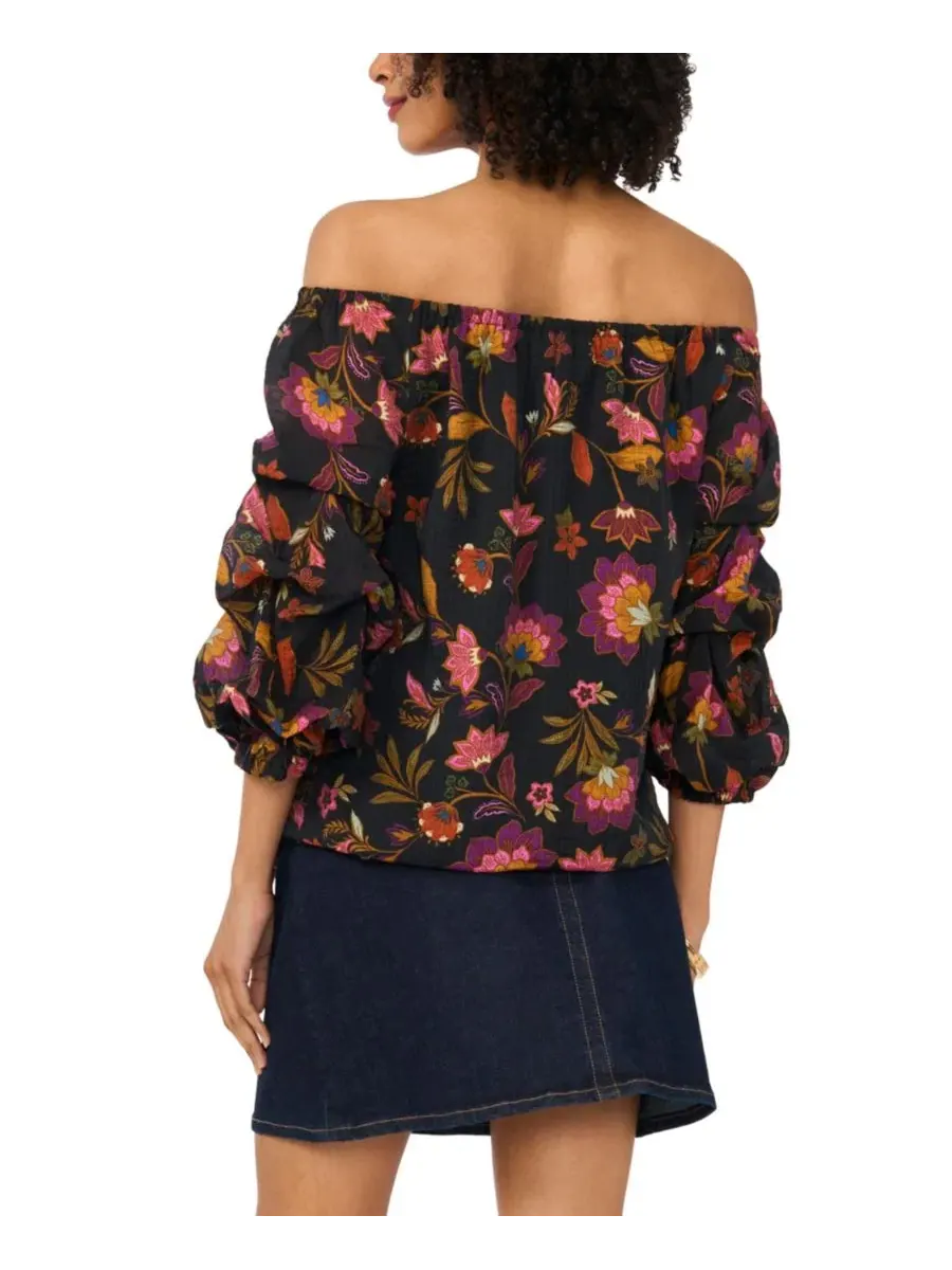 Топ с открытыми плечами и рукавами-фонариками, модель Off-The-Shoulder Bubble-Sleeve Vince Camuto — изображение 4 из 5