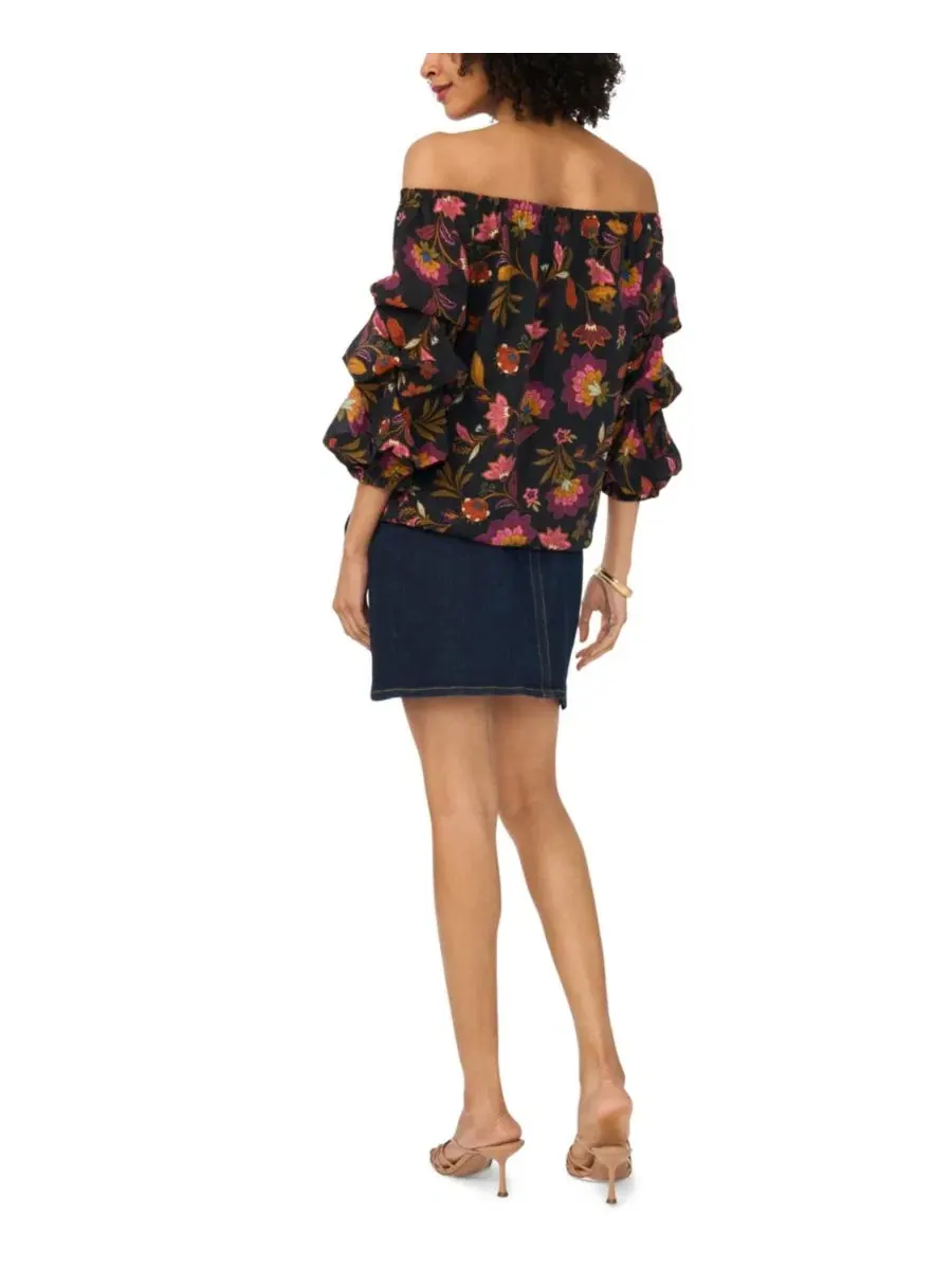 Топ с открытыми плечами и рукавами-фонариками, модель Off-The-Shoulder Bubble-Sleeve Vince Camuto — изображение 5 из 5