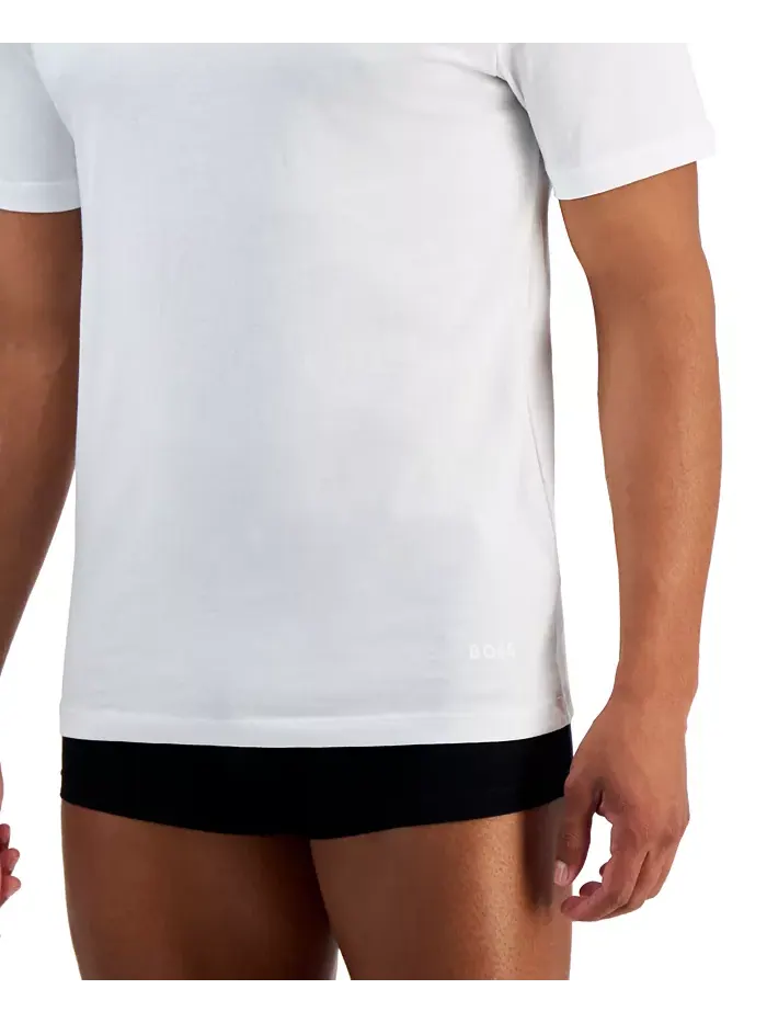 BOSS by Hugo Boss Мужские майки из 100% хлопка, 5 штук, однотонные — изображение 3 из 3, белый
