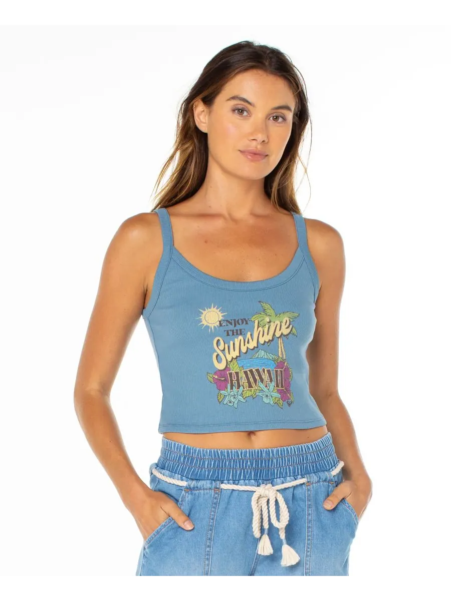 Женская майка без рукавов Enjoy Sunshine Wanderer Roxy — изображение 1 из 5, синий