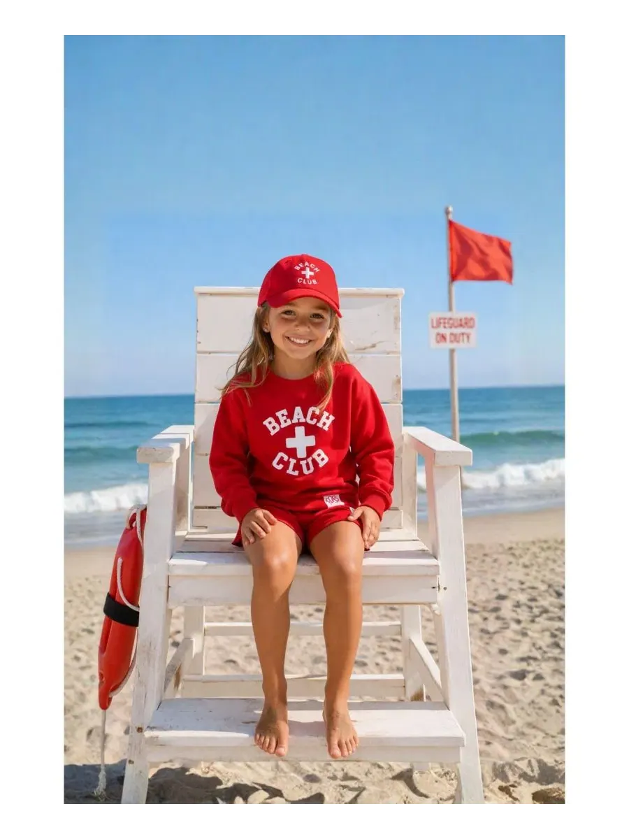 Свитшот с вышивкой Beach Club Bits & Bows — изображение 2 из 4, красный/белый