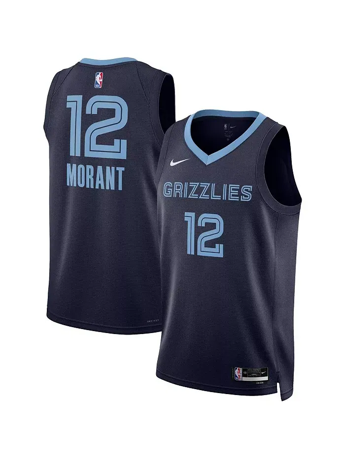 Мужская и женская баскетбольная майка Ja Morant Memphis Grizzlies Swingman Nike — изображение 1 из 3, темно-синий