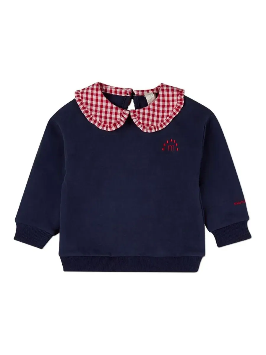 Свитшот с контрастным воротником Peter Pan, модель Love-sleeved MeMoi — изображение 1 из 3, красный