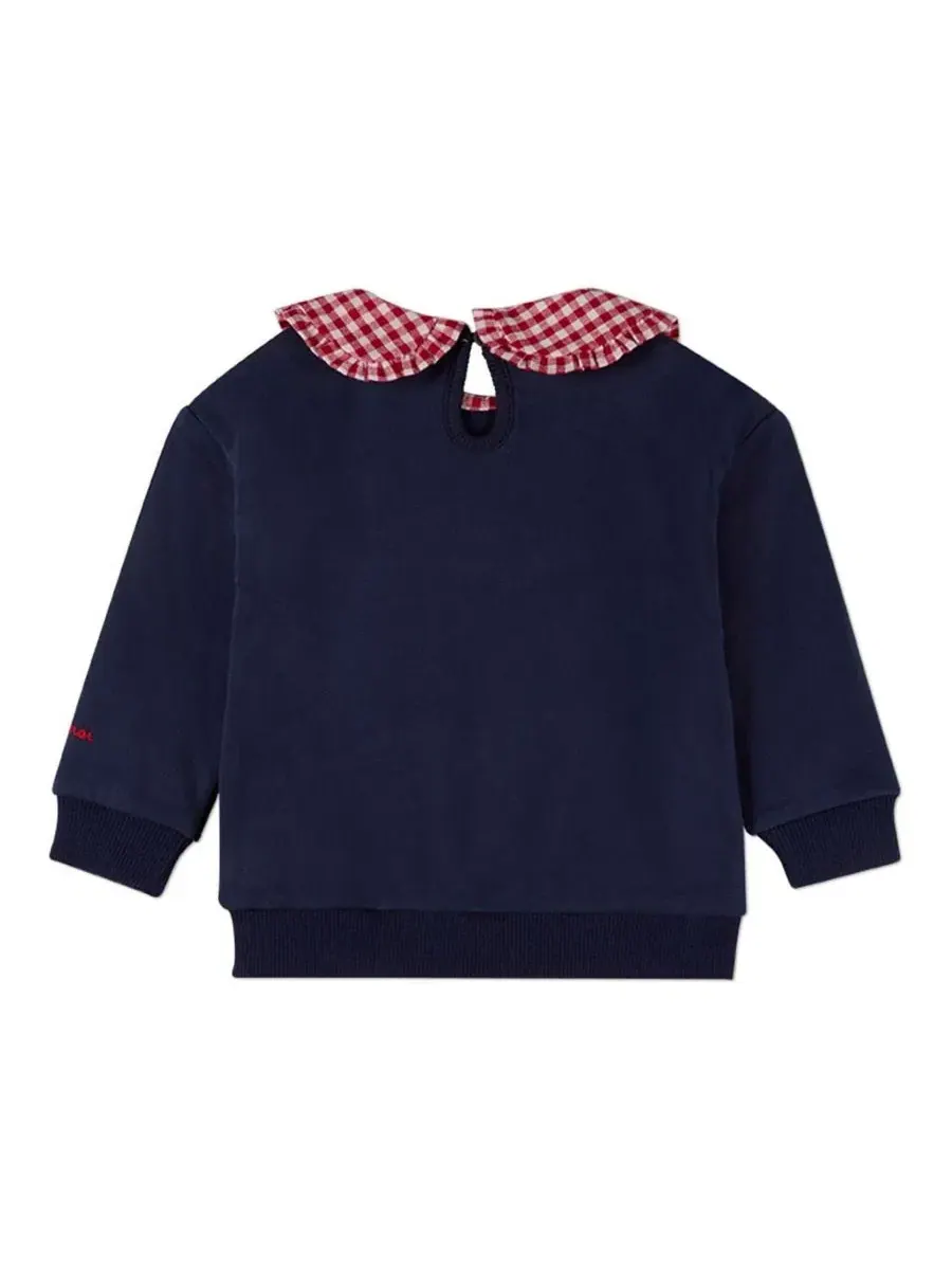 Свитшот с контрастным воротником Peter Pan, модель Love-sleeved MeMoi — изображение 2 из 3, красный