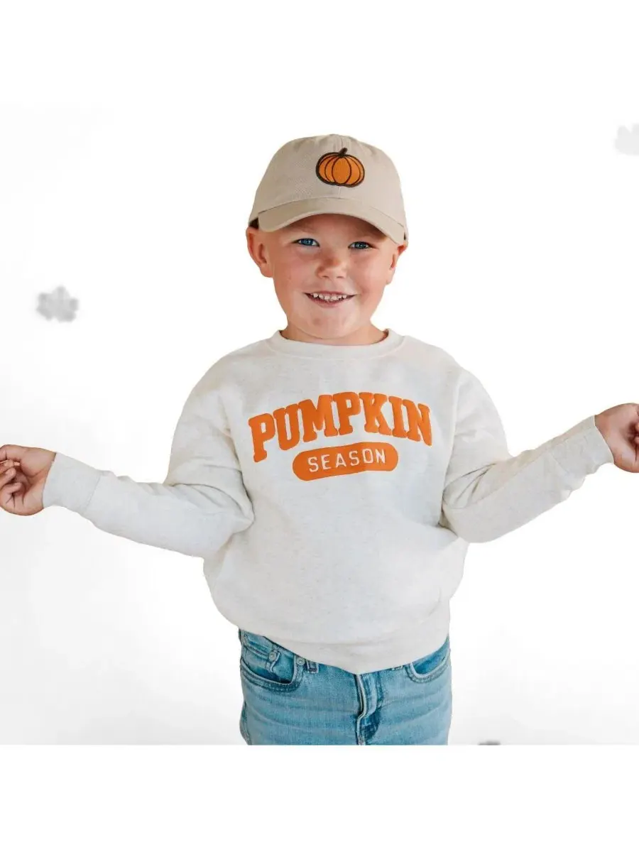 Свитшот с принтом Pumpkin Season Sweet Wink — изображение 2 из 4, серый