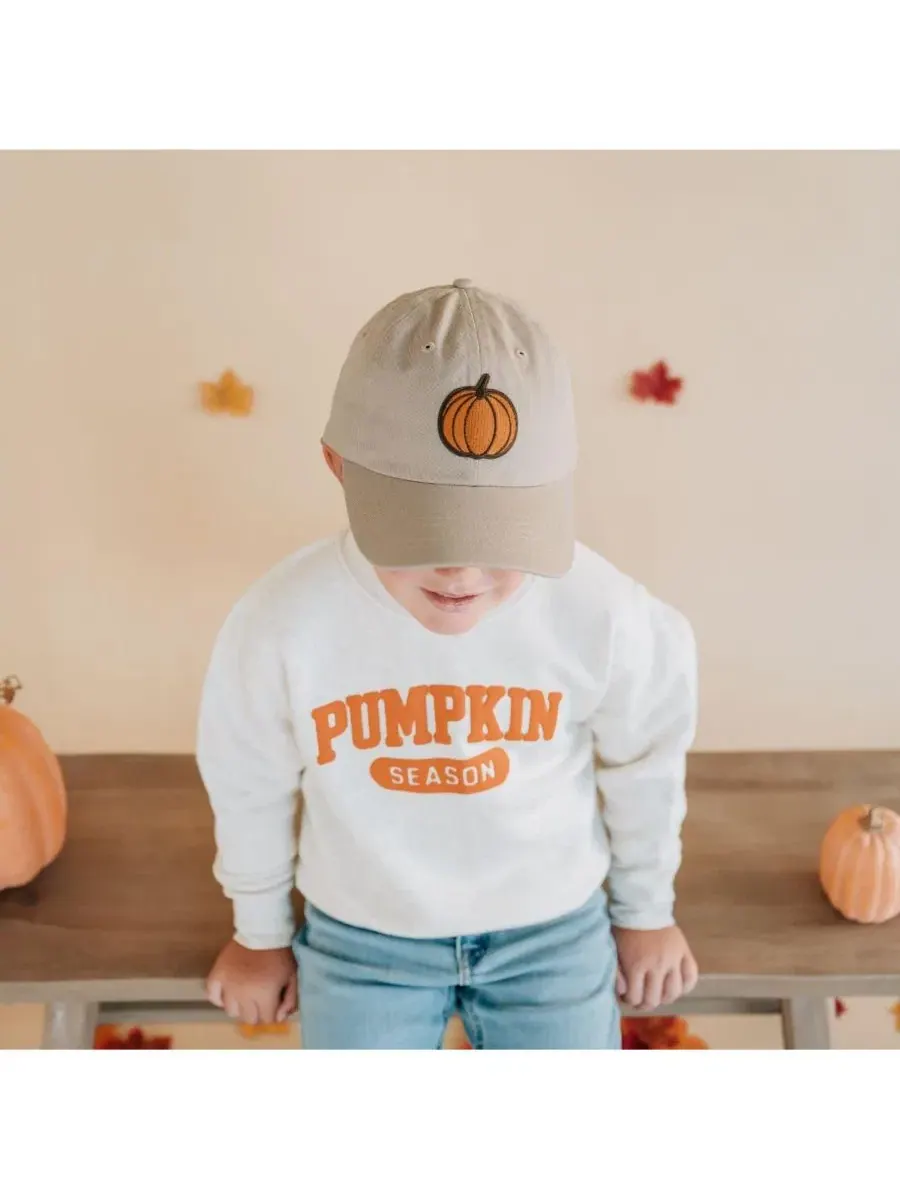 Свитшот с принтом Pumpkin Season Sweet Wink — изображение 3 из 4, серый