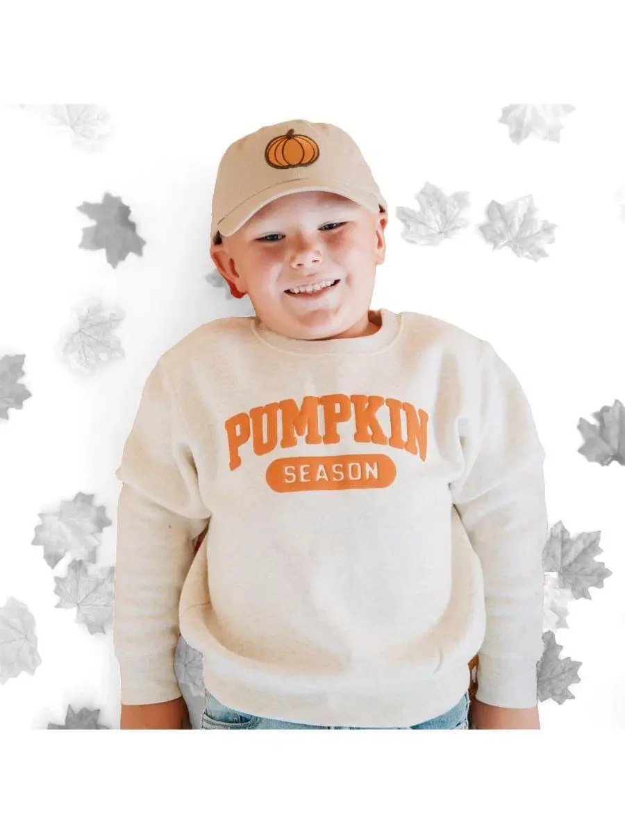 Свитшот с принтом Pumpkin Season Sweet Wink — изображение 4 из 4, серый