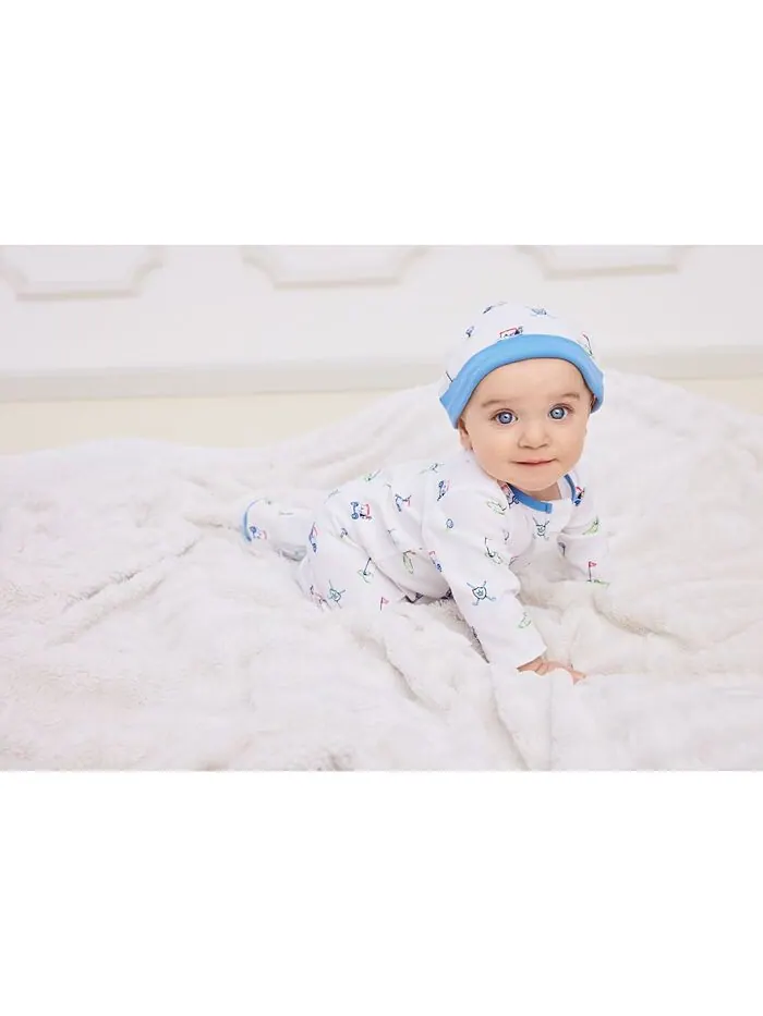 Комбинезон для гольфа для мальчиков с шапкой, комплект из 2 предметов Little Me — изображение 6 из 7, белый