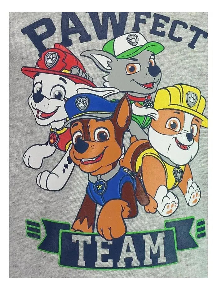 Флисовый свитшот для мальчиков Paw Patrol Rubble Marshall Chase Nickelodeon — изображение 2 из 2, светлый серый