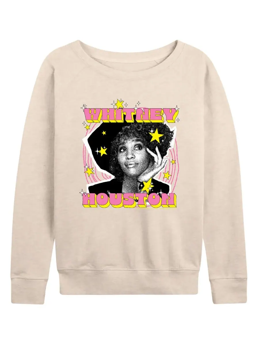 Женская футболка с длинными рукавами Whitney Houston Portrait из французской махровой ткани Hybrid