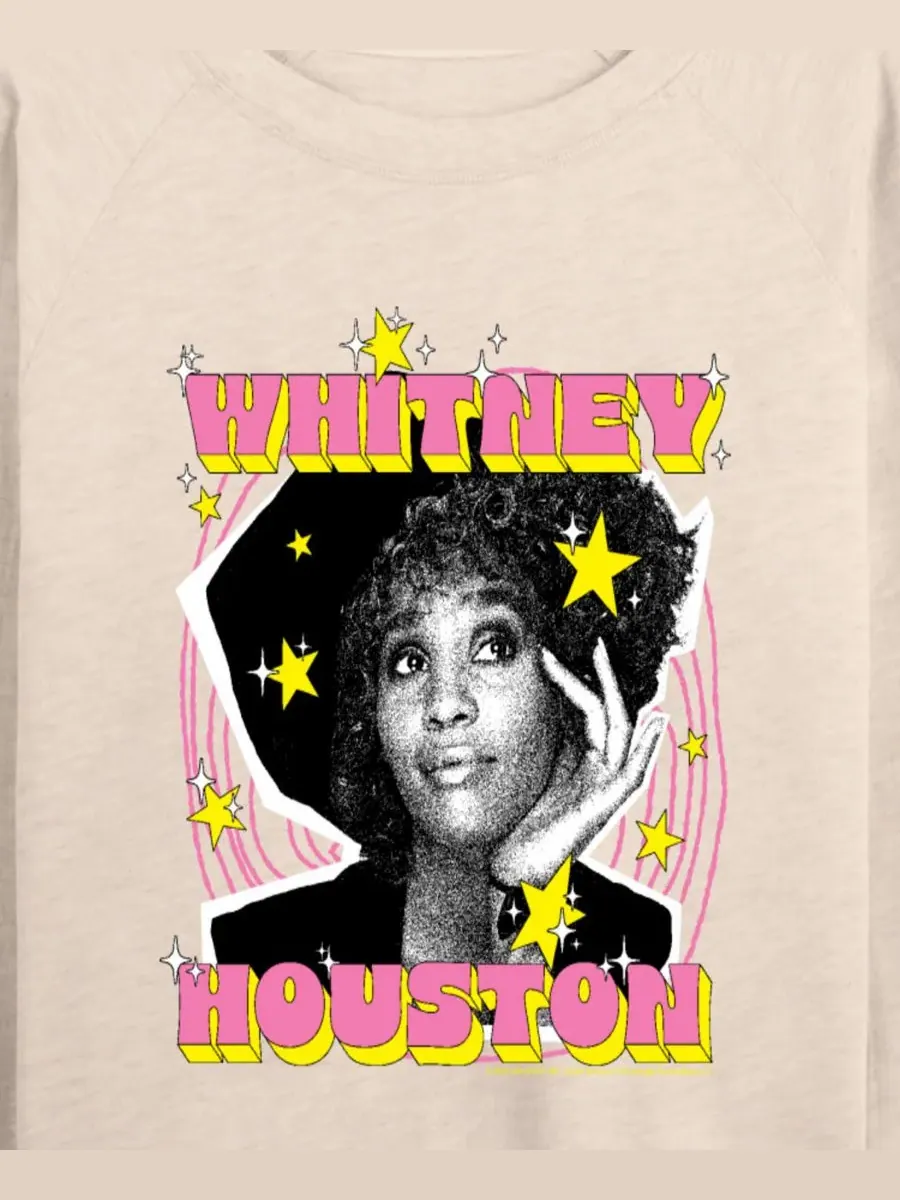 Женская футболка с длинными рукавами Whitney Houston Portrait из французской махровой ткани Hybrid — изображение 2 из 3