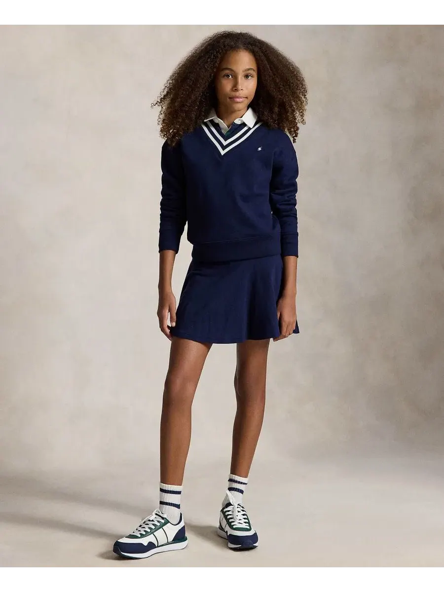 Свитшот с v-образным вырезом, полосатая отделка Polo Ralph Lauren — изображение 2 из 6, темно-синий