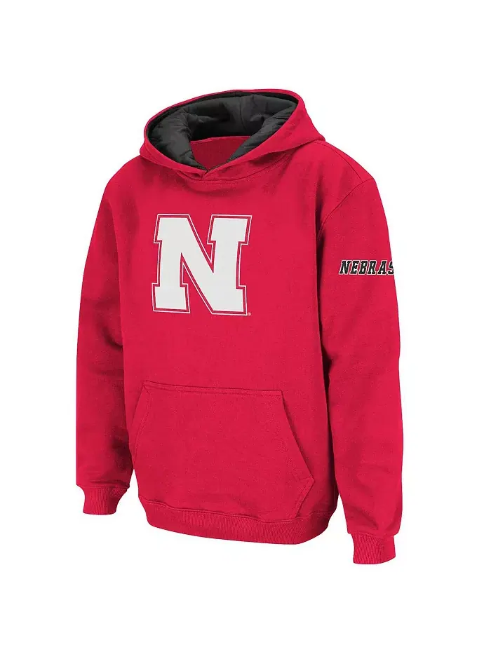 Большая толстовка с капюшоном Big Boys Scarlet Nebraska Huskers с крупным логотипом Colosseum — изображение 1 из 2