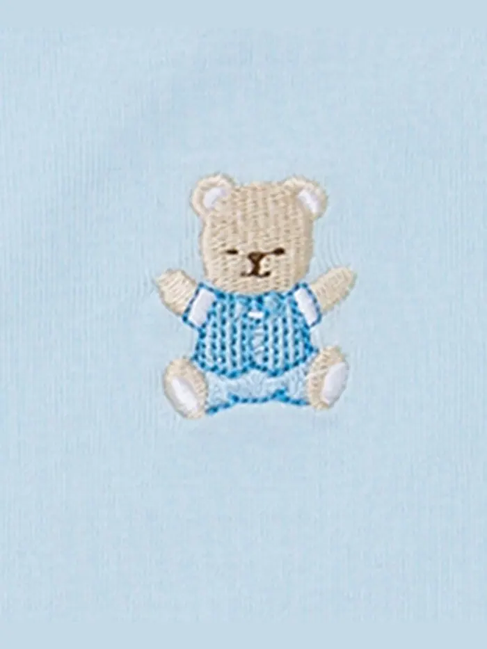 Хлопковые боди Cute Bear для маленьких мальчиков, 3 шт. Little Me — изображение 2 из 4, светлый синий