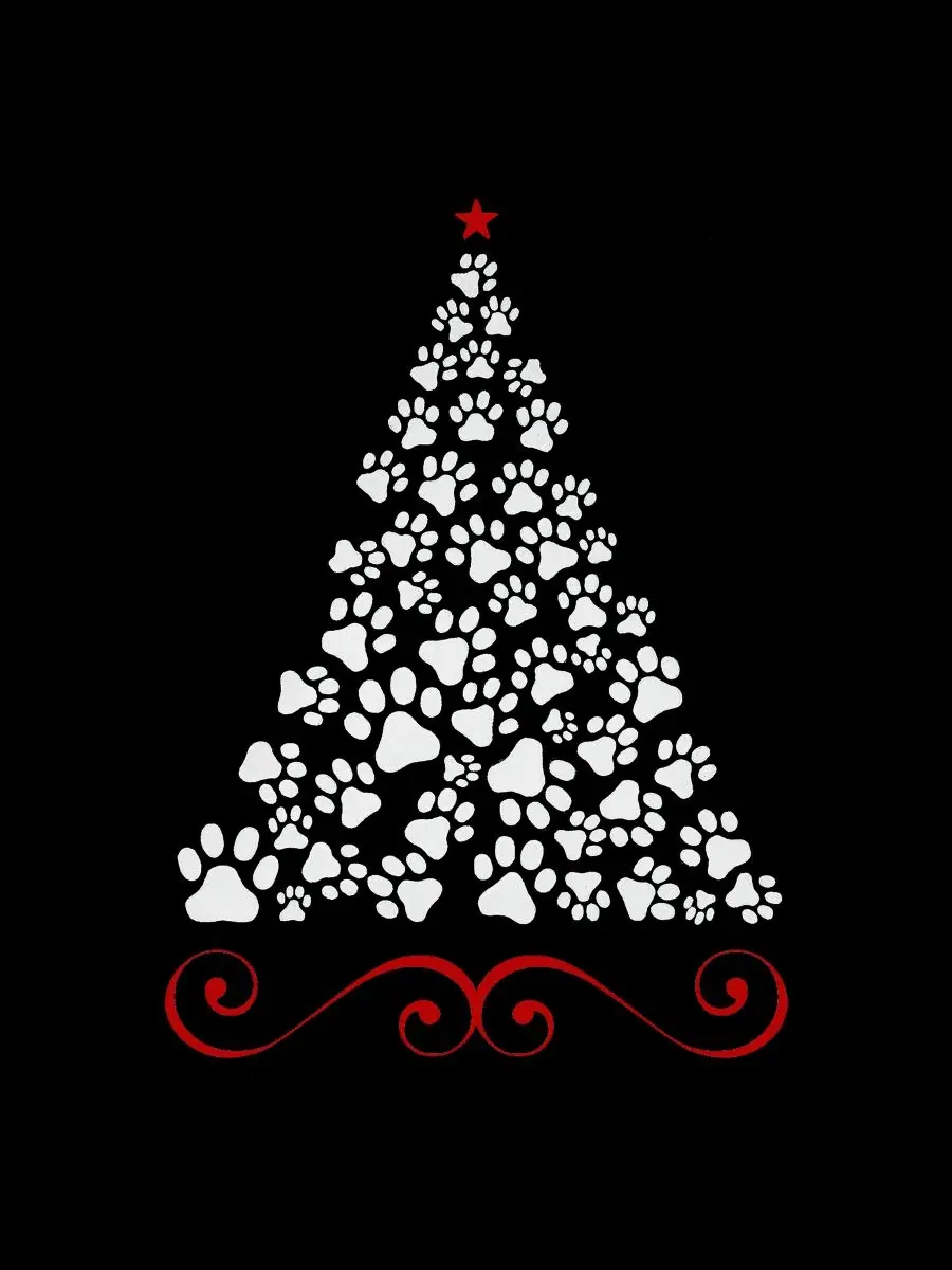Мужская майка-безрукавка с принтом Christmas Tree Paws LA Pop Art — изображение 4 из 4, черный
