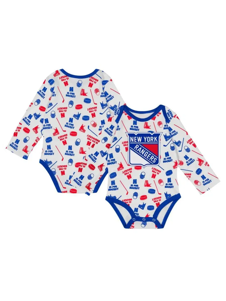 Детский белый боди с длинными рукавами New York Rangers для мальчиков и девочек Outerstuff — изображение 1 из 3