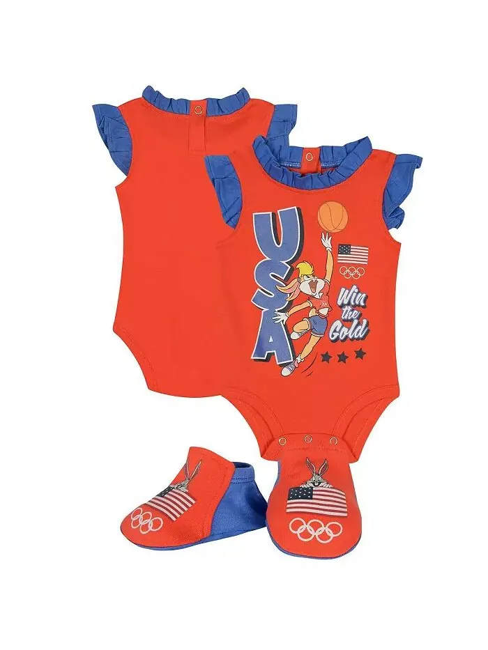 Боди и пинетки для новорожденных мальчиков и девочек Red Team USA Looney Tunes Outerstuff — изображение 1 из 4