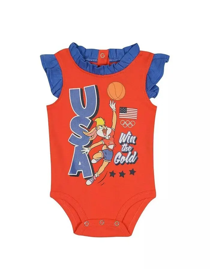 Комплект боди и пинеток Red Team USA Looney Tunes для новорожденных мальчиков и девочек Outerstuff — изображение 2 из 4
