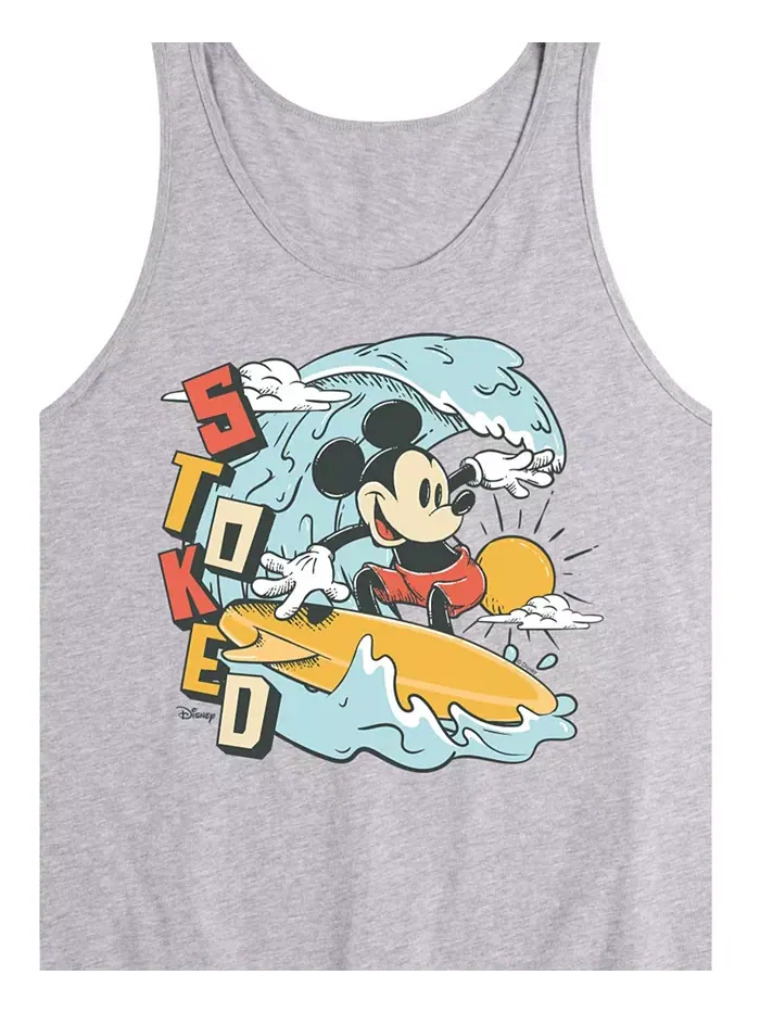 Мужская майка-безрукавка Disney Mickey Surf Stoked AIRWAVES — изображение 3 из 3, серый