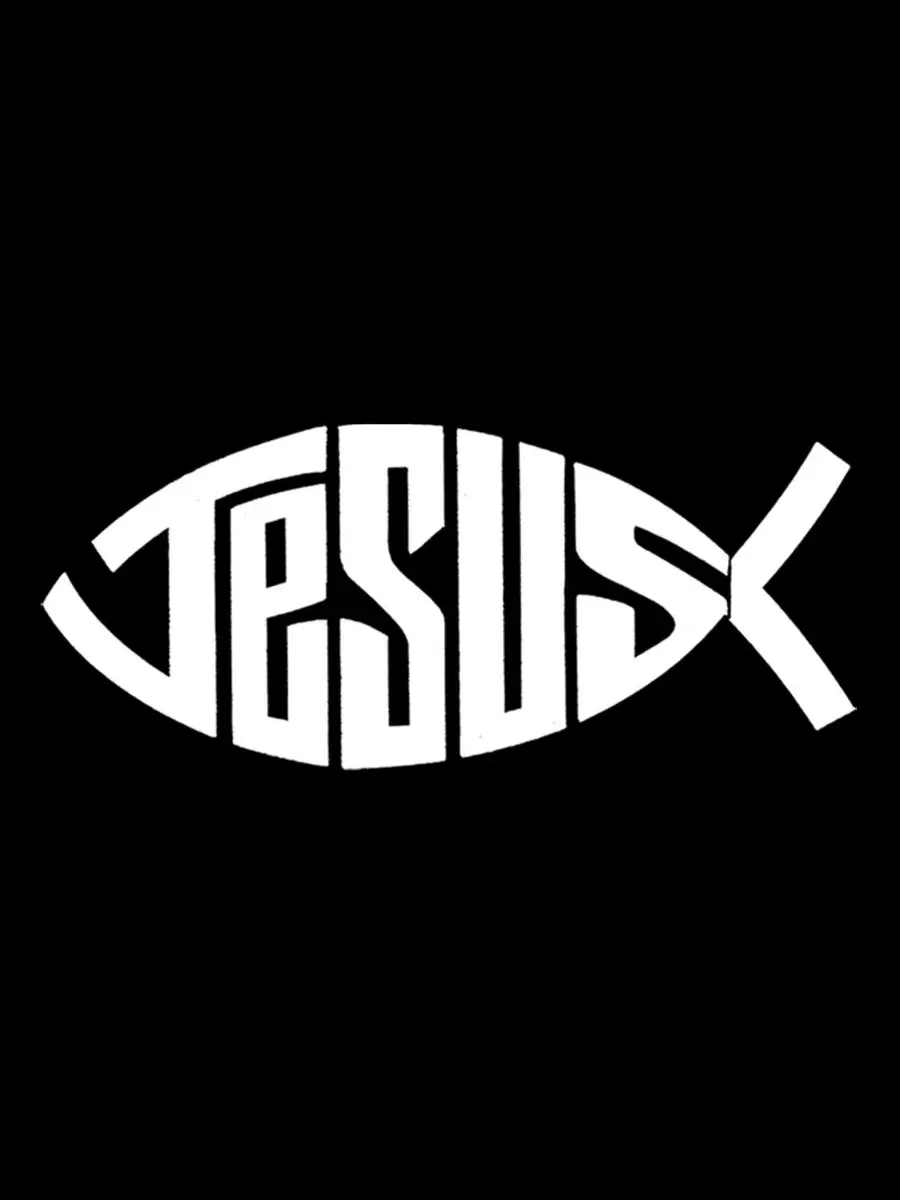 Майка с принтом Jesus Fish LA Pop Art — изображение 4 из 4, черный