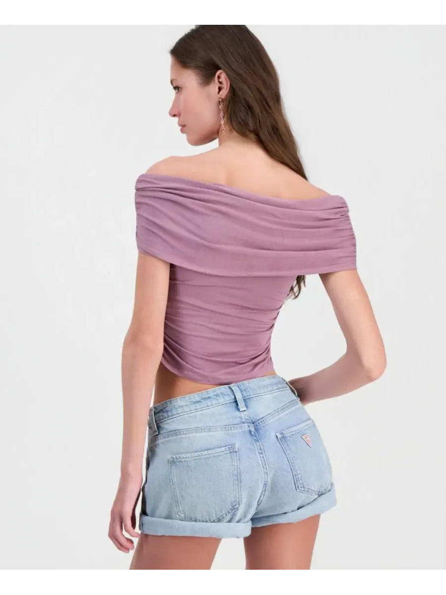 Топ без бретелей с рюшами Artimis GUESS, Twilight Lavender — изображение 3 из 4