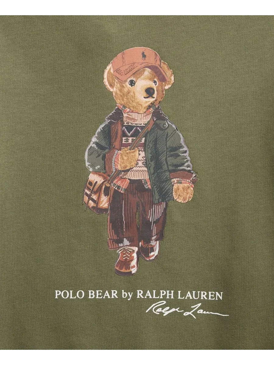Свитшот из футера с Polo Bear Polo Ralph Lauren — изображение 3 из 3, оливковый