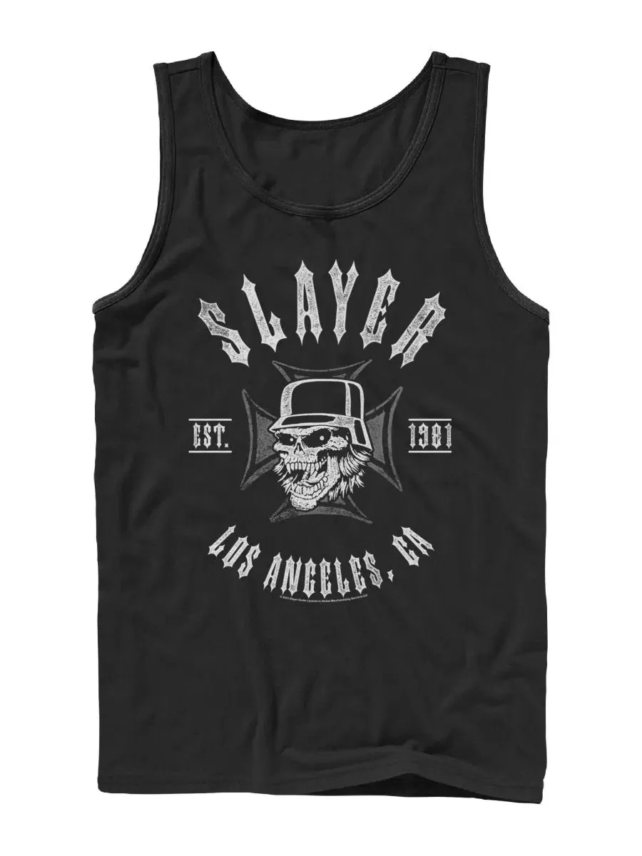 Майка-безрукавка с принтом Slayer Los Angeles CA 1981 Skull Fifth Sun — изображение 1 из 3, черный