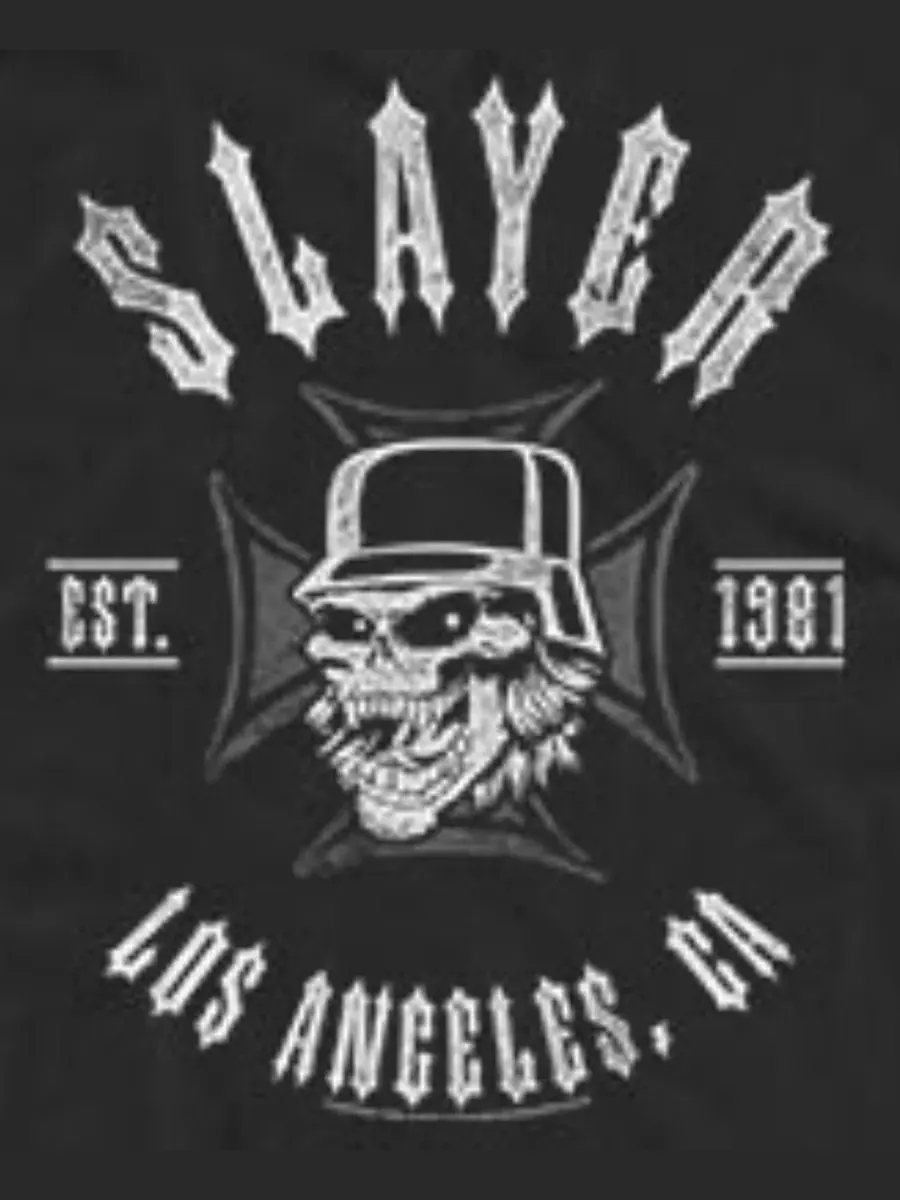 Майка-безрукавка с принтом Slayer Los Angeles CA 1981 Skull Fifth Sun — изображение 3 из 3, черный