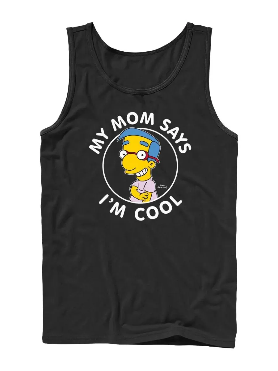 Мужская майка с принтом The Simpsons Milhouse My Mom Says I'm Cool Fifth Sun — изображение 1 из 3, черный