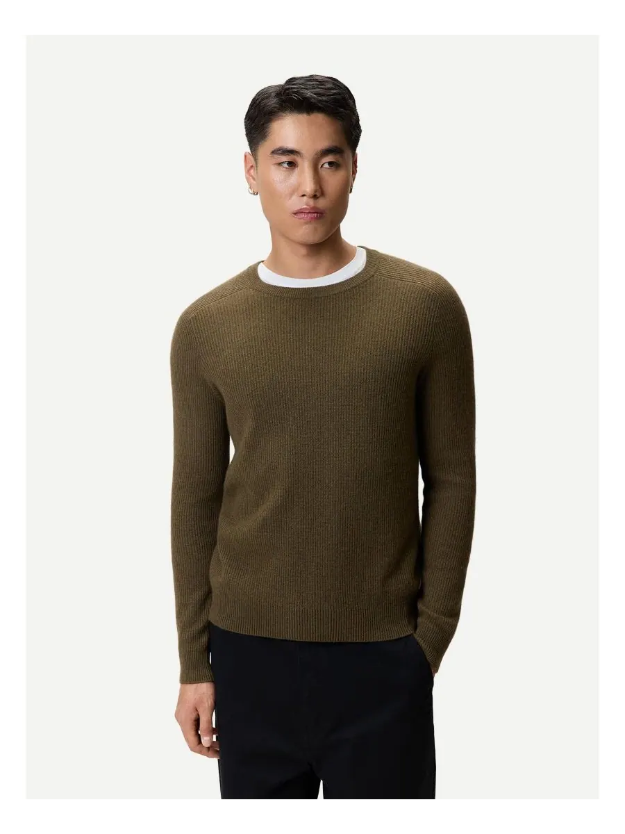 Мужской ребристый кашемировый свитер Gobi Cashmere — изображение 1 из 6, нет цвета