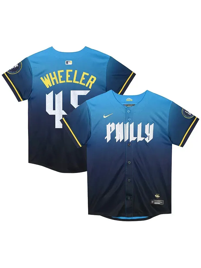 Детская бейсбольная майка Philadelphia Phillies 2024 City Connect Limited с именем Zack Wheeler