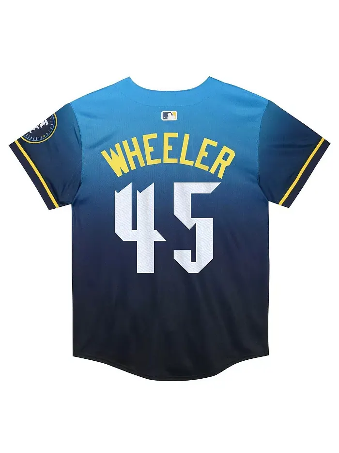 Детская бейсбольная майка Philadelphia Phillies 2024 City Connect Limited с именем Zack Wheeler — изображение 3 из 3, голубой